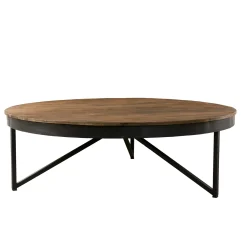 Table basse ronde bois de teck recyclé XL SWING