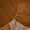 Table basse ronde bois à pied rainuré CALERO