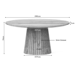 Table basse ronde bois à pied rainuré CALERO