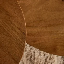 Table basse ronde bois à pied rainuré CALERO