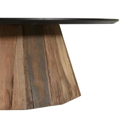 Table basse ronde bois recyclé pin CRACOVIE