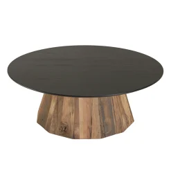 Table basse ronde bois recyclé pin CRACOVIE