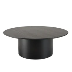 Table basse ronde 90 cm bois et métal noir CORUMBA