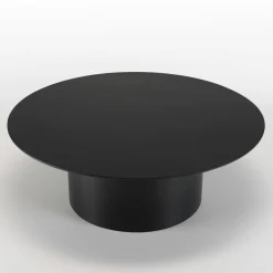 Table basse ronde 90 cm bois et métal noir CORUMBA