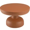 Table basse ronde 60cm en fer couleur marron mat ELORA