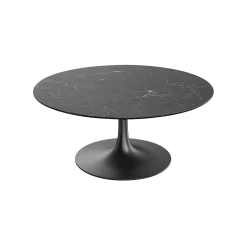 Table basse ronde céramique effet marbre gris LOMBARDIE