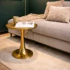 Table basse ronde dorée en aluminium Ø45 cm KANO