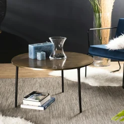 Table basse ronde dorée ZALA