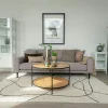Table basse ronde double plateau effet bois clair VARDE