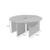 Table basse ronde effet travertin - design puzzle MARFA