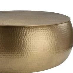 Table basse ronde en aluminium doré martelé 106 cm ZALA