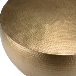 Table basse ronde en aluminium doré martelé 106 cm ZALA
