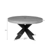 Table basse ronde en bois clair à pied croisé RIVANO