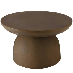 Table basse ronde en béton marron D70cm CALVI