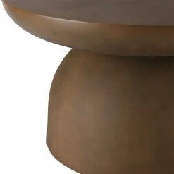 Table basse ronde en béton marron D70cm CALVI