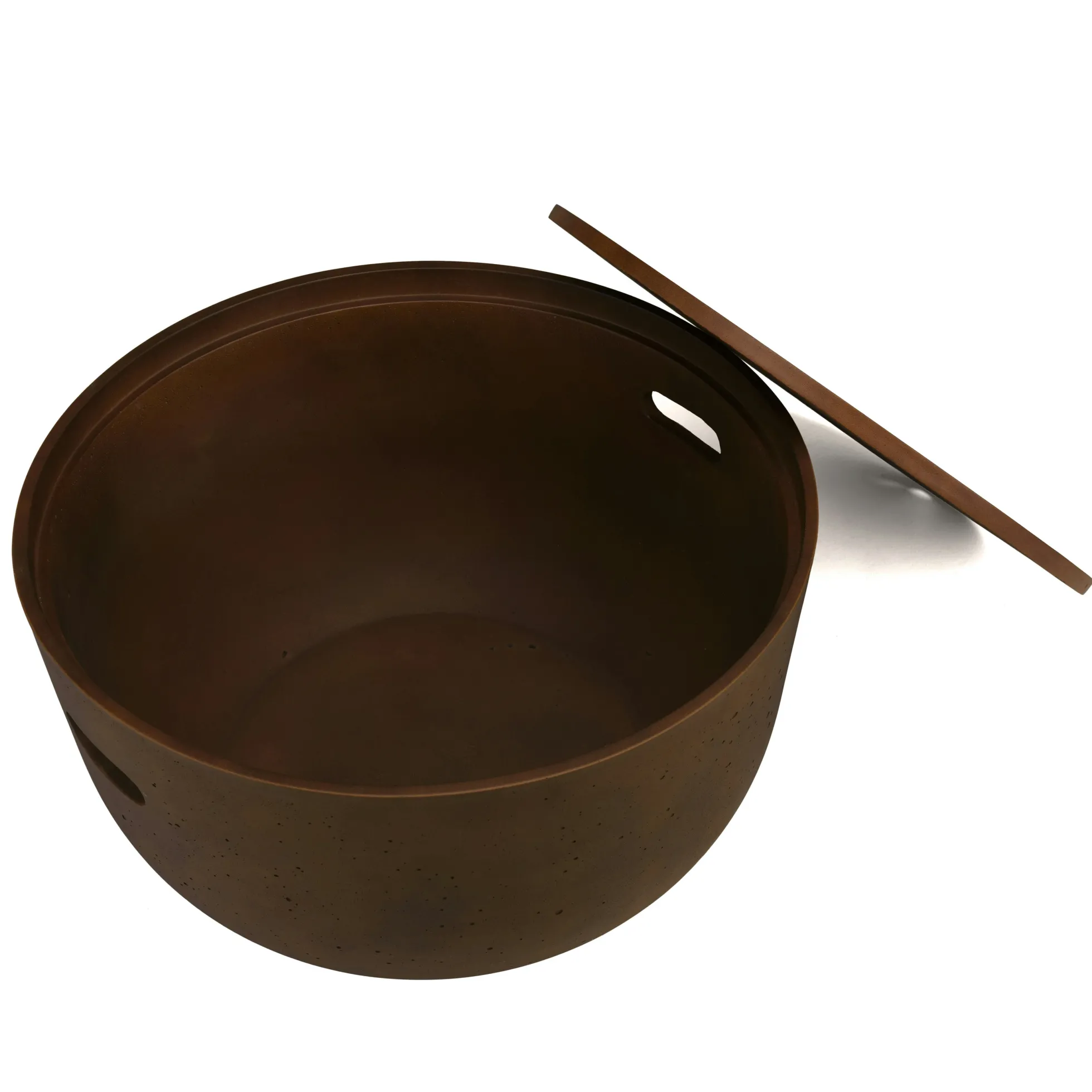 Table basse ronde en béton marron D58cm CALVI