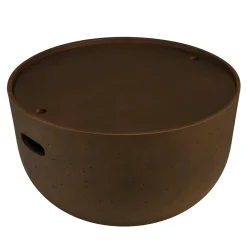Table basse ronde en béton marron D58cm CALVI