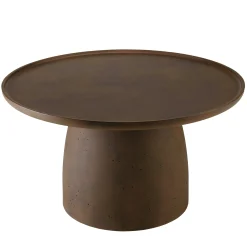 Table basse ronde en béton marron D80cm CALVI