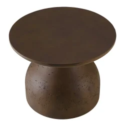 Table basse ronde en béton marron D52cm CALVI