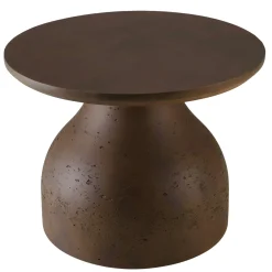 Table basse ronde en béton marron D52cm CALVI