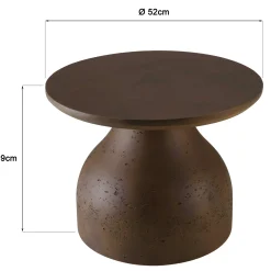 Table basse ronde en béton marron D52cm CALVI