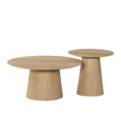 Table basse ronde en chêne clair LOREN