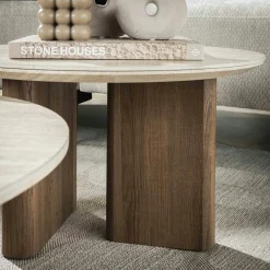 Table basse ronde en céramique (lot de 2) ASCOLI