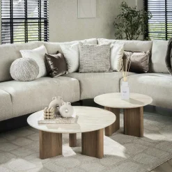 Table basse ronde en céramique (lot de 2) ASCOLI