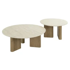 Table basse ronde en céramique (lot de 2) ASCOLI