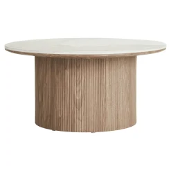 Table basse ronde en céramique effet marbre Ø80 cm PRATO