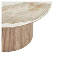 Table basse ronde en céramique effet marbre Ø80 cm PRATO