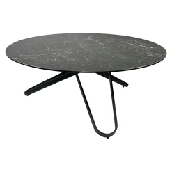 Table basse ronde en céramique marbrée anthracite LOMBARDIE