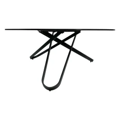 Table basse ronde en céramique marbrée anthracite LOMBARDIE