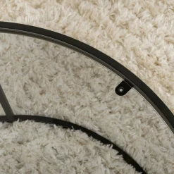 Table basse ronde en verre – cadre noir ⌀80 cm TULUM