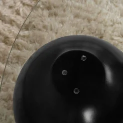 Table basse ronde en verre – 3 pieds boules noirs KOCHI
