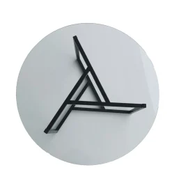 Table basse ronde en verre, pied noir 3 branches TULUM