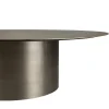Table basse ronde métal argenté bord doré D120 cm ZALA