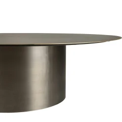 Table basse ronde métal argenté bord doré D120 cm ZALA