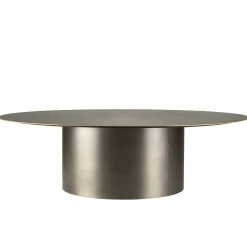Table basse ronde métal argenté bord doré D120 cm ZALA