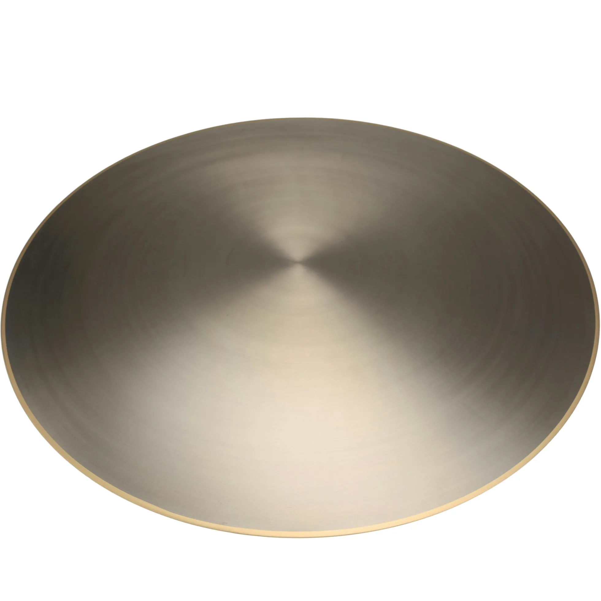 Table basse ronde métal argenté bord doré D120 cm ZALA