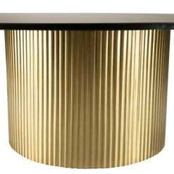 Table basse ronde métal noir pied central doré ZALA
