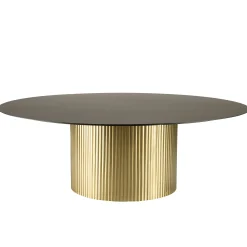Table basse ronde métal noir pied central doré ZALA