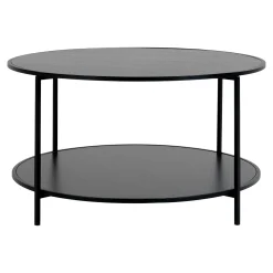 Table basse ronde noire double plateau VARDE