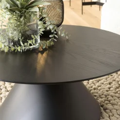 Table basse ronde pied cône bois et métal 78 cm CORUMBA