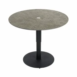 Table basse ronde relevable céramique effet métal LUGANO