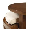 Table basse ronde 2 tabourets avec coussins D90cm LOLA