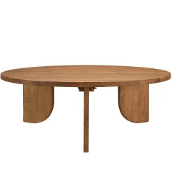Table basse ronde 100x100cm en bois de teck recyclé SWING
