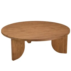 Table basse ronde 100x100cm en bois de teck recyclé SWING