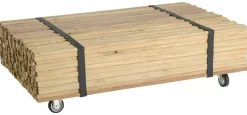 Table basse à roulettes en bois recyclé naturel 110x70x33cm