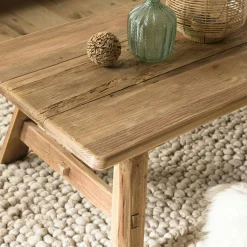 Table basse tréteaux bois recyclé 140 cm DENVER